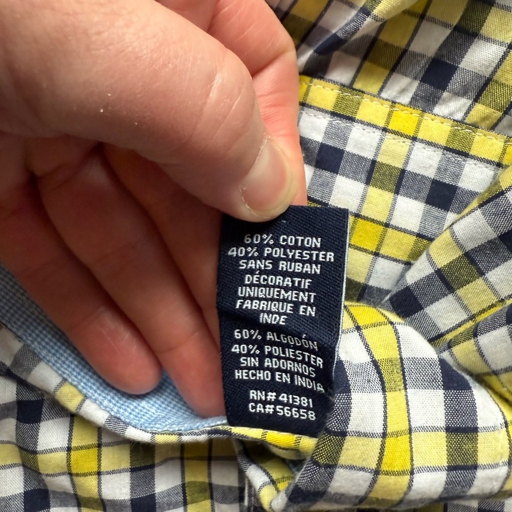 Chaps Yellow Plaid Button-Up Shirt - Picture 5 of 7